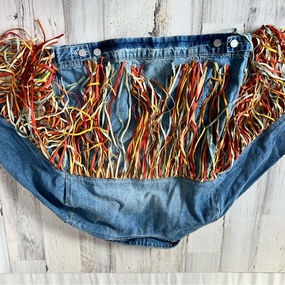 Scully Colorful Fringe Jean Jacket - Picture 2 of 9